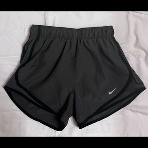 Grey Nike women’s running shorts.